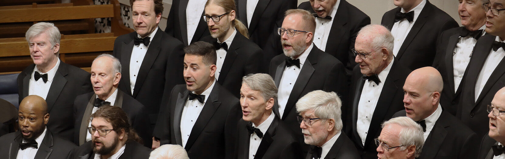 Washington Men’s Camerata singers performing together.
